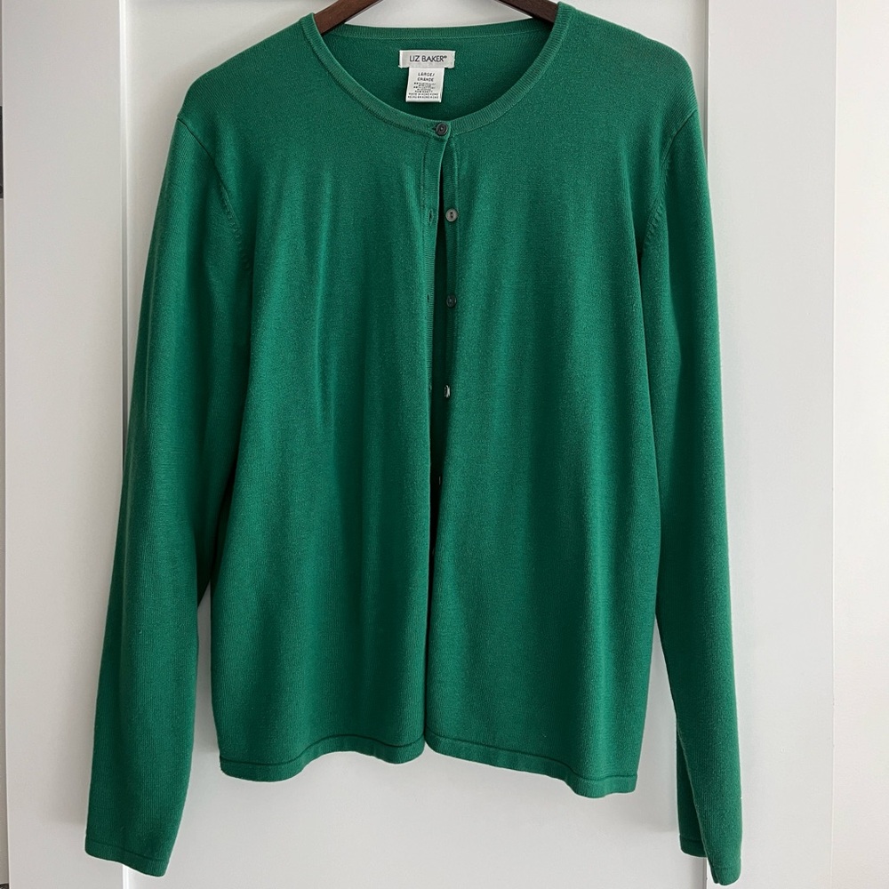 Liz Baker Kelly Green Cardigan